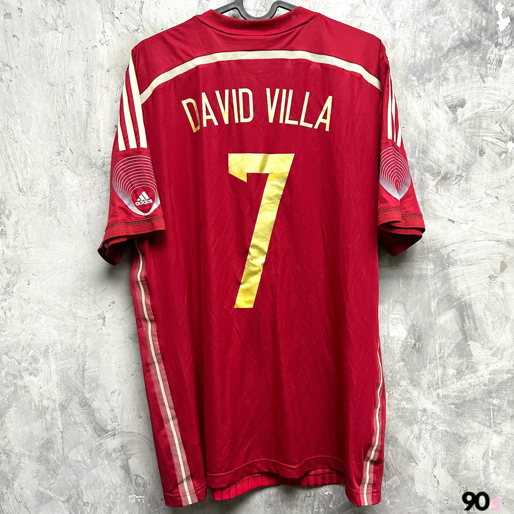 2014-15 Spain｜Home｜Player Edition｜#7 David Villa｜90% New｜L｜2014-15 Spain Home #7 David Villa Authentic ( L ) 