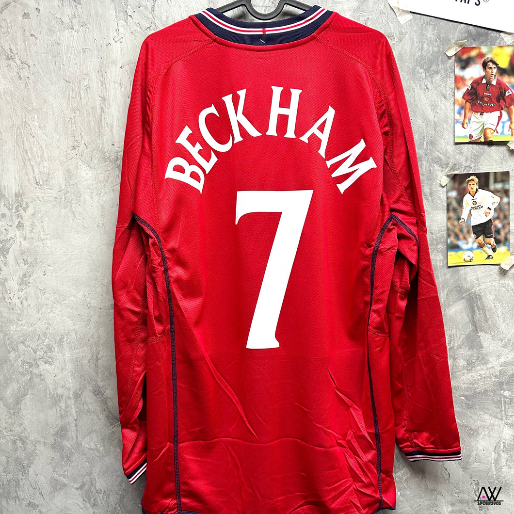 2001-02 英格蘭｜作客長䄂｜#7 碧咸｜BNWT｜2001-02 England Away L/S #7 Beckham ( Multiple Sizes )