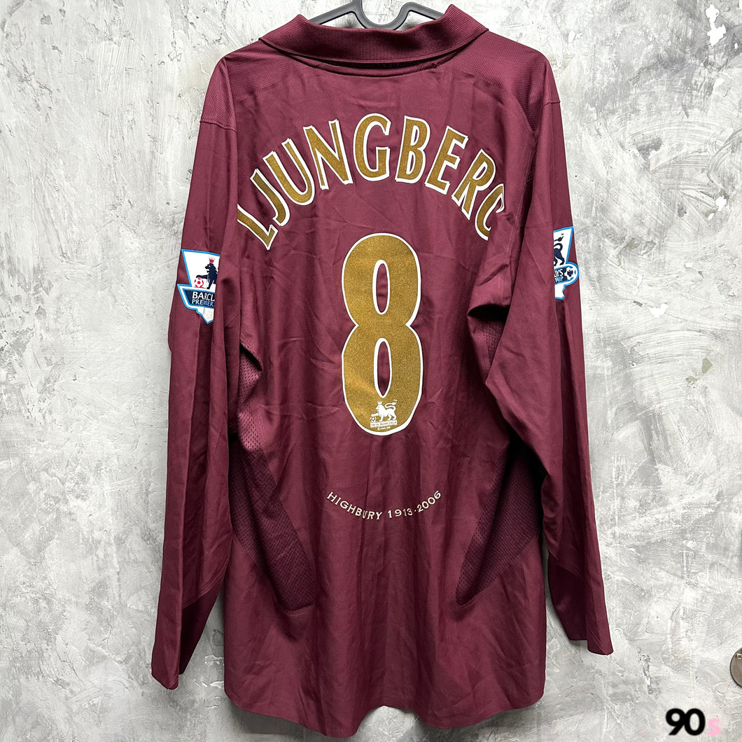 2005-06 Arsenal｜Highbury Home L/S｜Player Issue｜#8 Ljungberg｜EPL Full Set｜95% New｜L｜2005-06 Arsenal Home L/S Highbury #8 Ljungberg EPL Set Player Issue ( L )