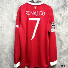 Load image into Gallery viewer, 2021-22 Manchester United｜Home Long Sleeve｜#7 Ronaldo｜UEFA Europa League Full Set｜BNWT｜L｜2021-22 Manchester United Home L/S #7 Ronaldo UCL Version ( L )
