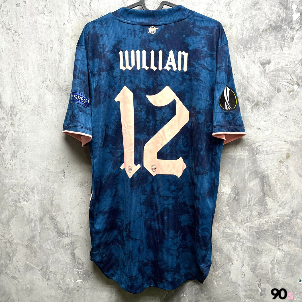 2020-21 阿仙奴｜第二作客｜球員版｜#12 韋利安｜歐霸 Full Set｜ 95% New｜L｜2020-21 Arsenal Third #12 Willian Europa Version Authentic ( L )