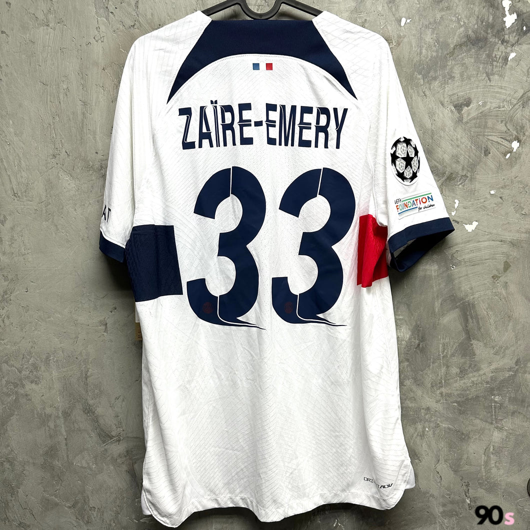 2023-24 巴黎聖日耳門｜作客｜球員版｜#33 薩伊安美爾｜歐聯 Full Set｜BNWT｜L｜2023-24 PSG Away #33 Zaire-Emery UCL Version Authentic ( L )