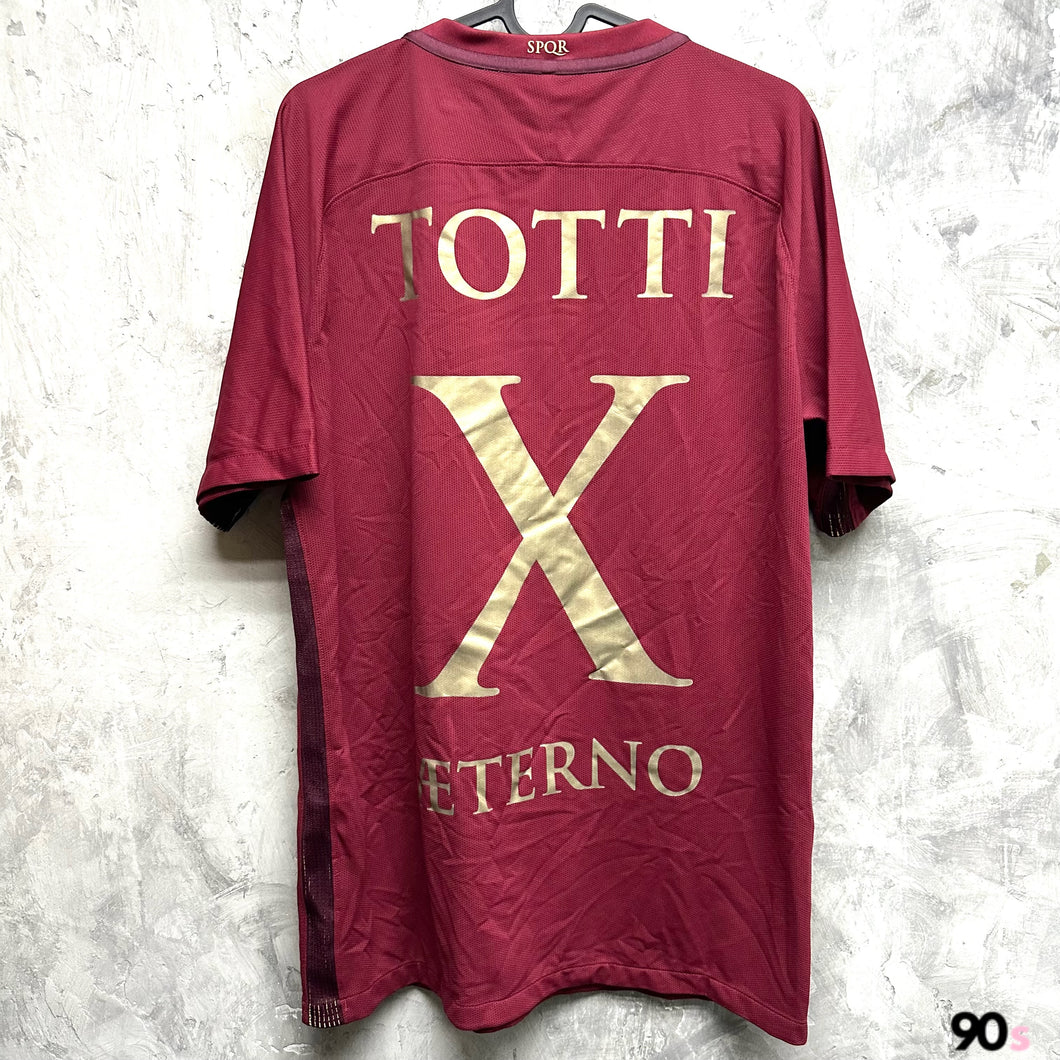 2016-17 羅馬｜Derby特別版｜球員版｜#X 托迪｜L｜2016-17 Roma Derby Special Edition Authentic #X Totti ( L )