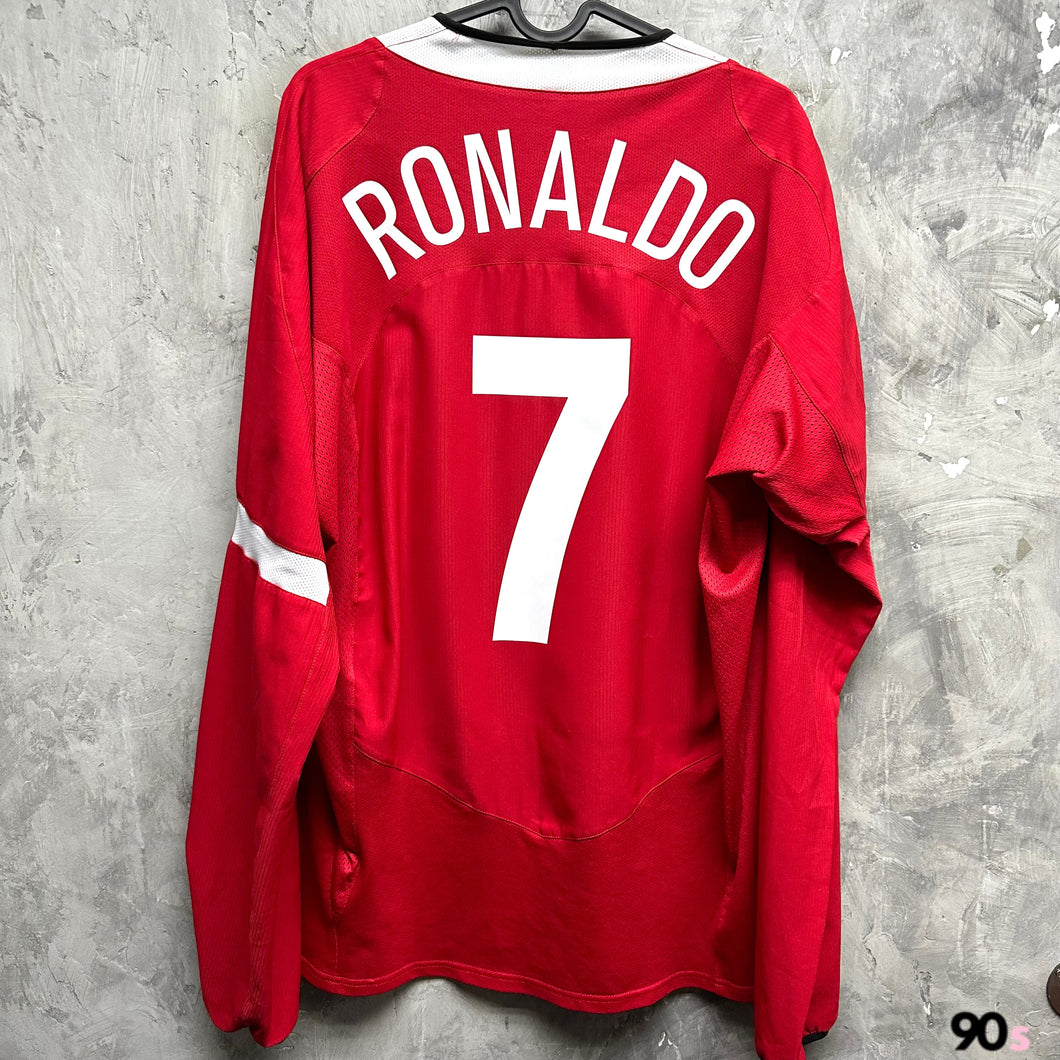 2005-06 Manchester United｜Home Long Sleeve｜#7 Ronaldo｜UEFA Europa League Full Set｜90% New｜XL｜2005-06 Manchester United Home L/S #7 Ronaldo UCL Set (XL)