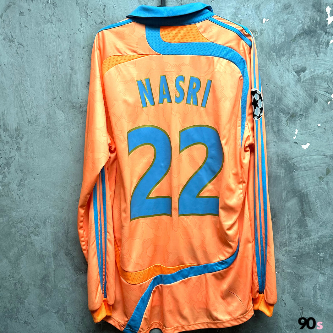 2007-08 馬賽｜第二作客長袖｜球員版｜#11 拿斯利｜歐聯 Full Set｜BNWT｜L｜2007-08 Olympique Marseille Third L/S #11 Nasri Authentic Ligue 1 Set ( L )