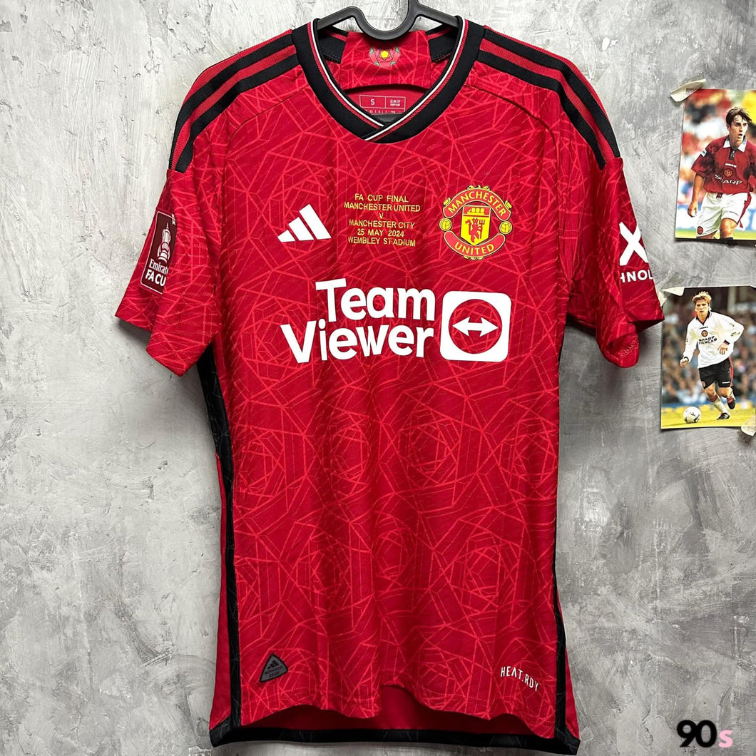 2023-24 Manchester United｜Home｜Player Version｜FA Cup Final Full Set｜BNWT｜2023-24 Manchester United Home Authentic FA Cup Final Version ( Multiple Sizes )