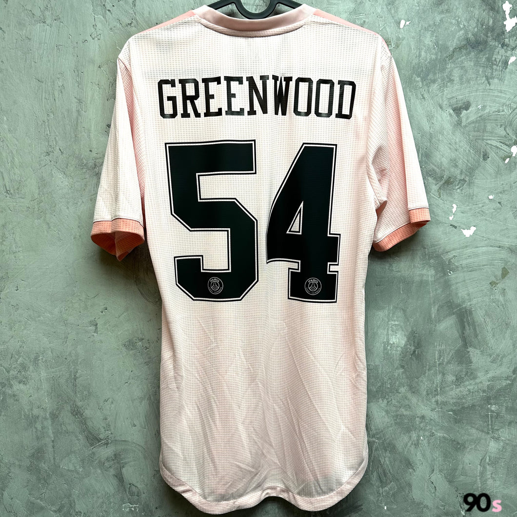 2018-19 Manchester United｜Away｜Player Edition｜#54 Greenwood｜UEFA Europa League Full Set｜95% New｜L｜2018-19 Manchester United Away Authentic #54 Greenwood UCL Full Set PSG Font ( L ) 