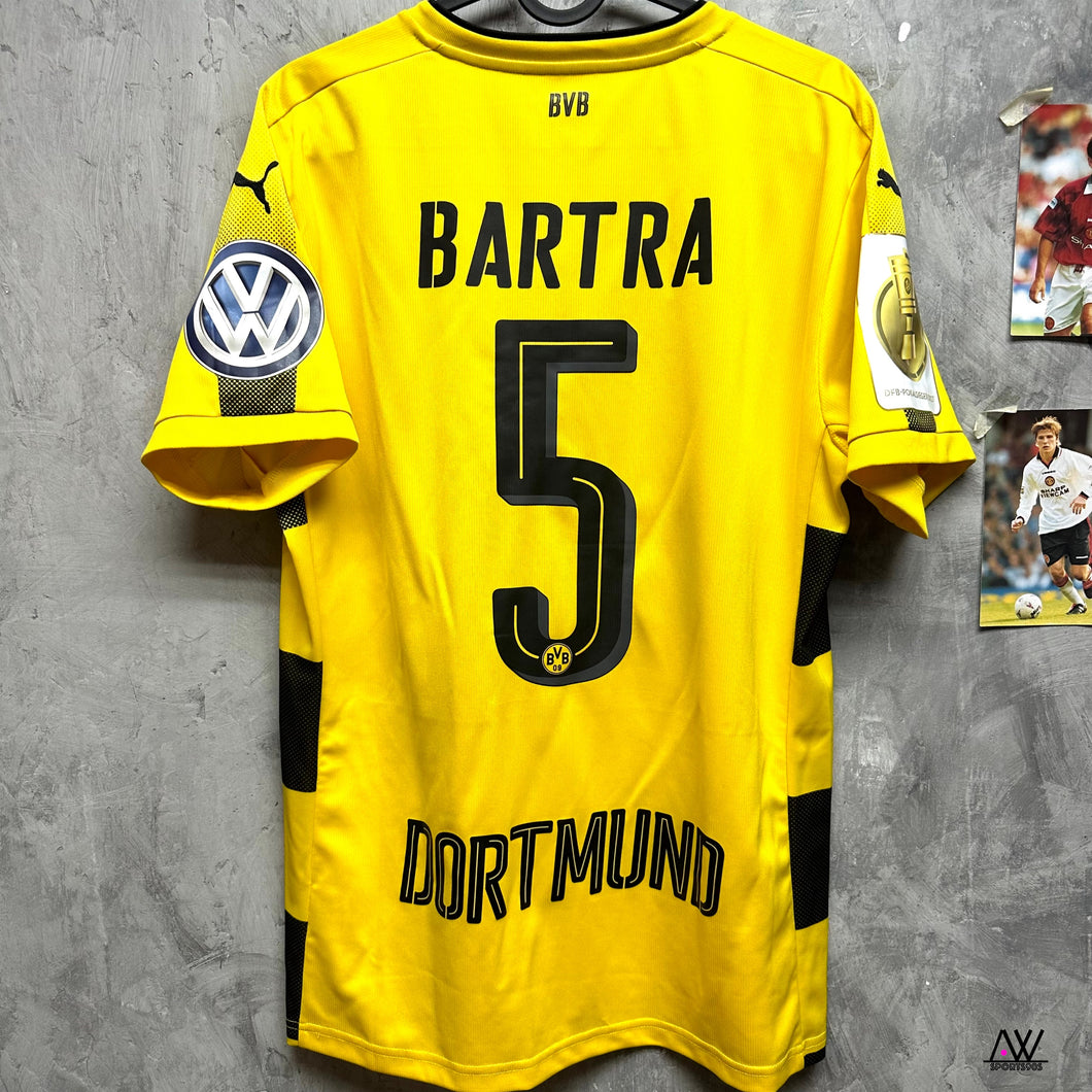 2017-18 多蒙特｜主場｜德國盃 Full Set｜#5 巴查｜95% New｜M｜2017-18 Dortmund Home #5 Bartra DFB-Pokal Set ( M )