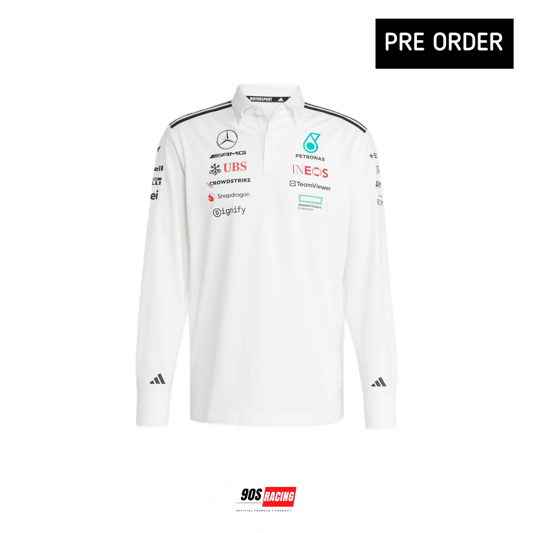 MERCEDES - 2025 AMG Petronas F1 Team Polo Long Sleeve - White