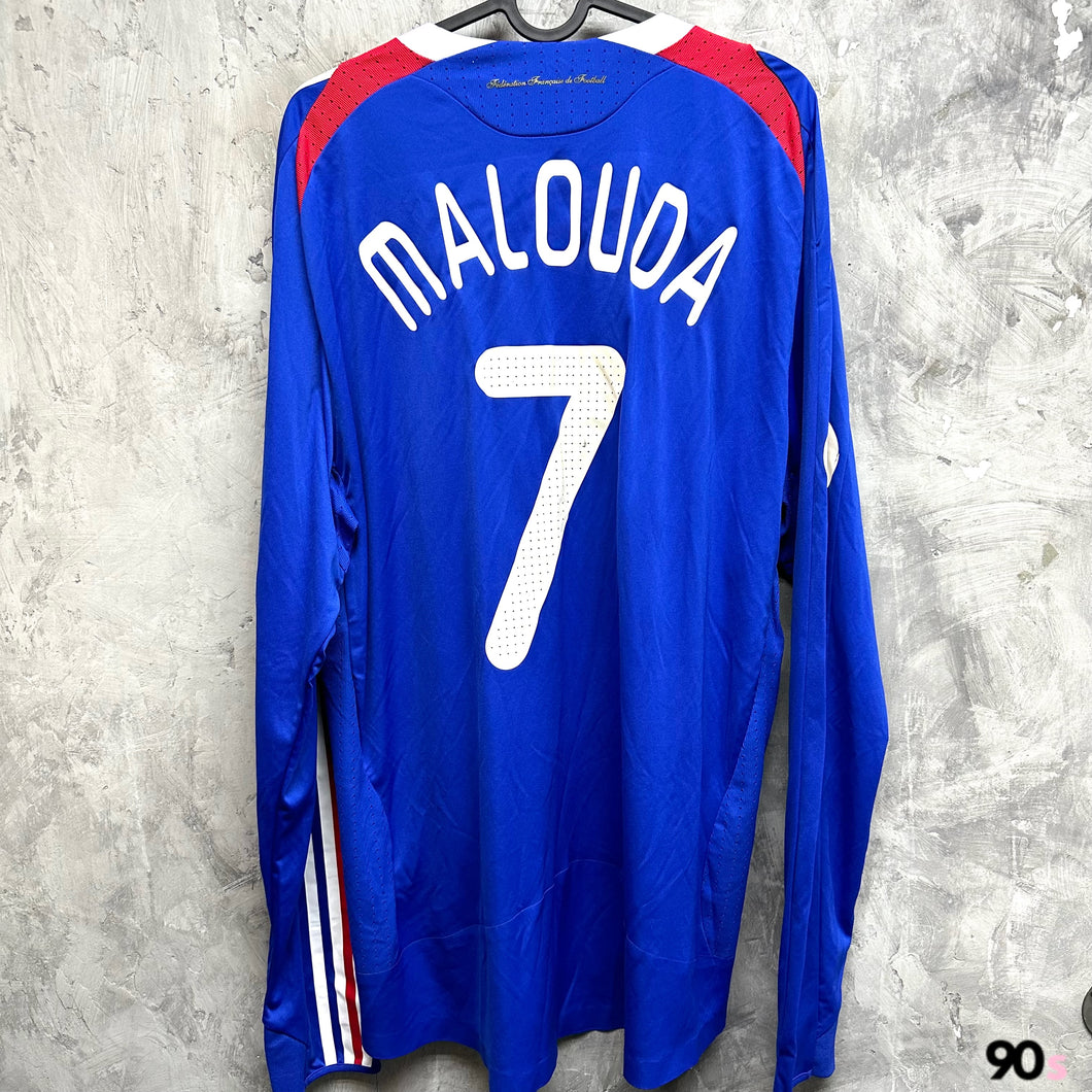 2007-08 France｜Home Long Sleeve｜Player Edition｜#7 Malouda｜85% New｜XL｜2007-08 France Home L/S #7 Malouda Formation (XL)