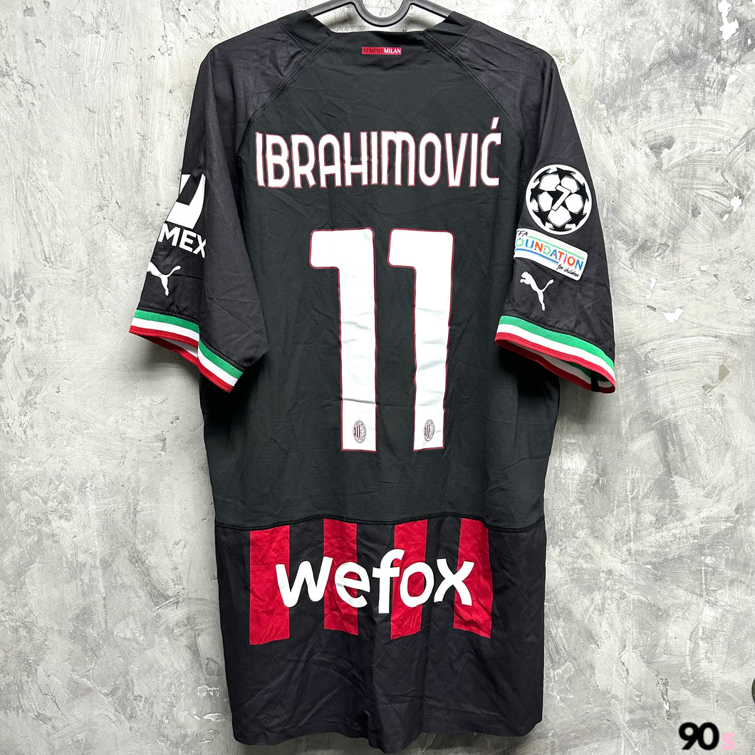 2022-23 AC Milan｜Home｜Player Edition｜#11 Ibrahimovic｜UEFA Full Set｜95% New｜XL｜2022-23 AC Milan Home #11 Ibrahimovic UCL Set (XL)